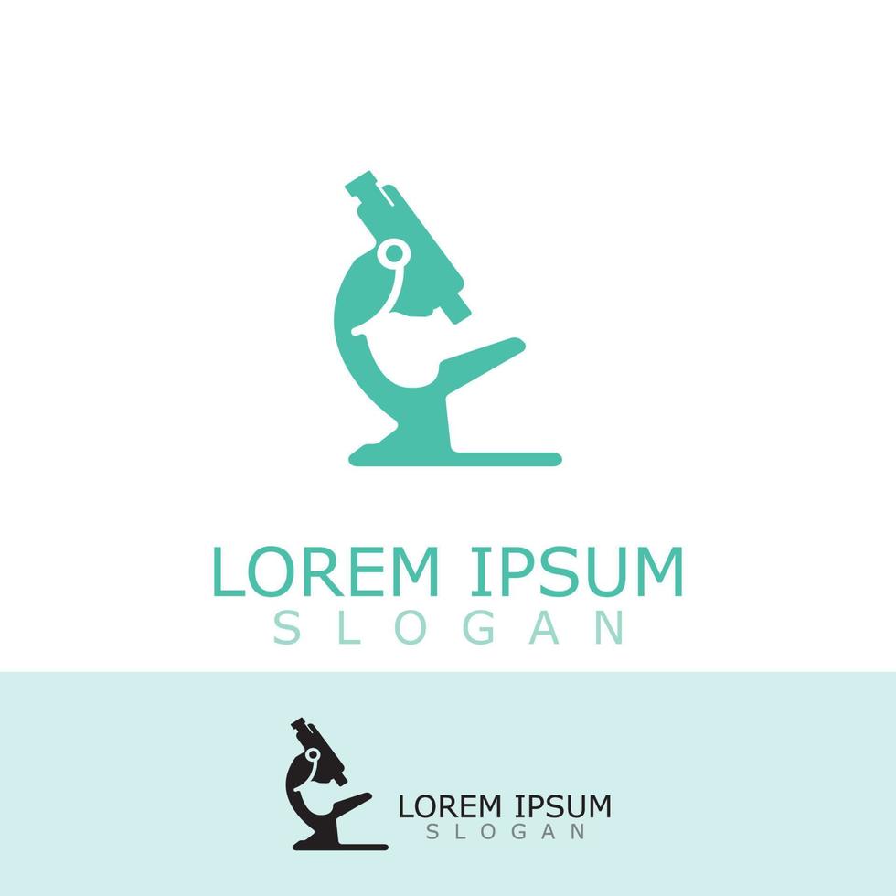 Microscope logo image design. Simple illustration of biology microscope vector icon