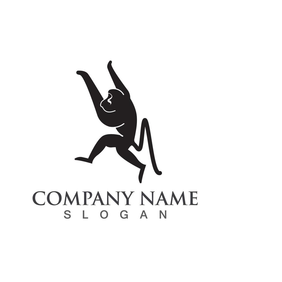 Monkey animal icon logo design template illustration vector