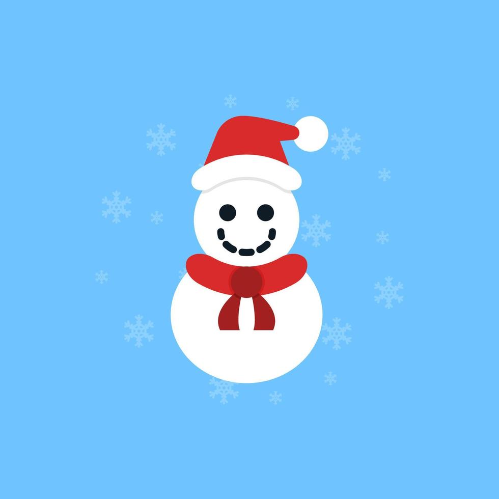 Cute snowman flat design elements, Icon, Vector, Illustration. vector