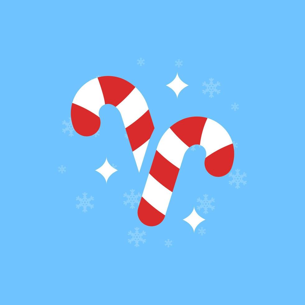 Candy cane flat design elements, Candy cane icon, Vector and Illustration.