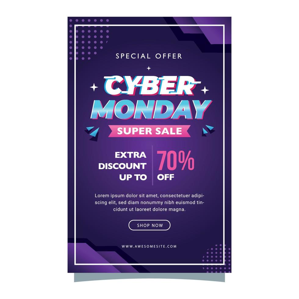 Cyber Monday Modern Poster Template vector