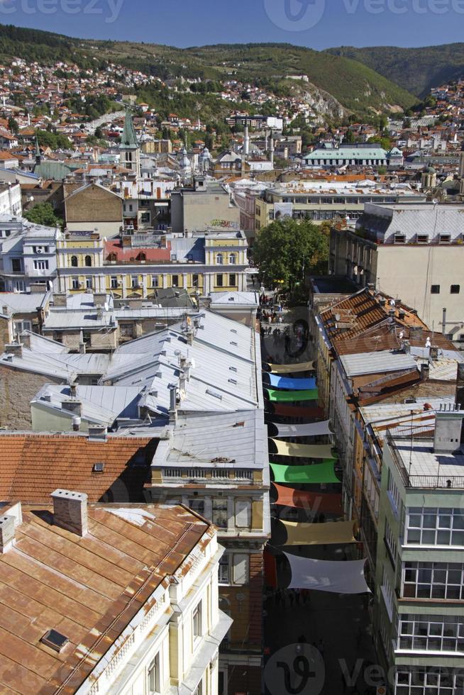 vista sobre la ciudad de sarajevo, bosnia y herzegovina foto