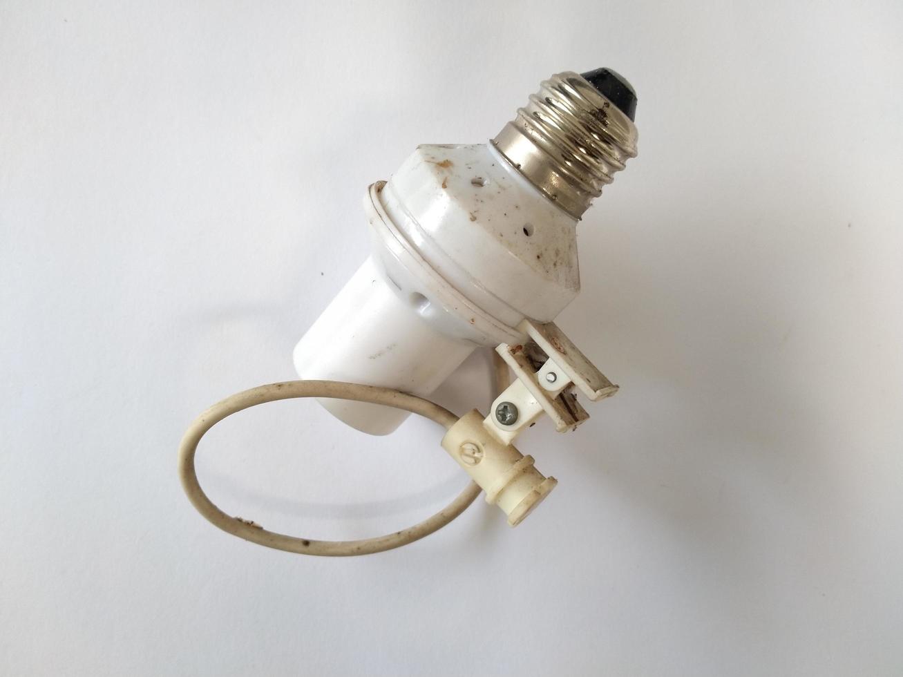 isolated lamp fitting with light sensor on a white background. Good for use to industrial or electrical picture need photo