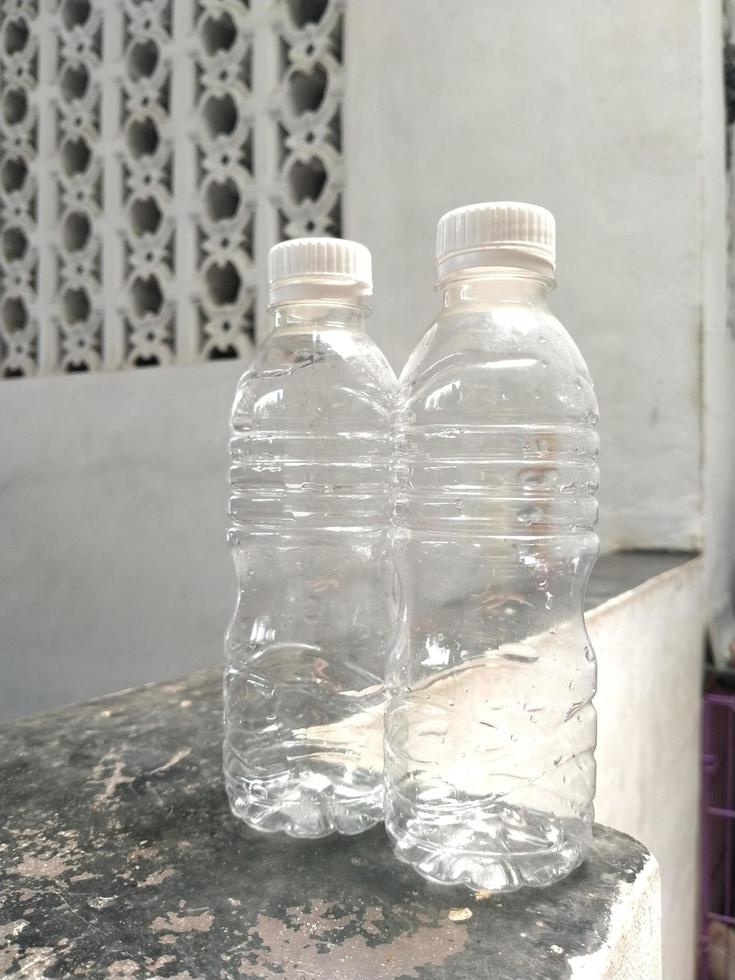 two empty plastic bottle photo