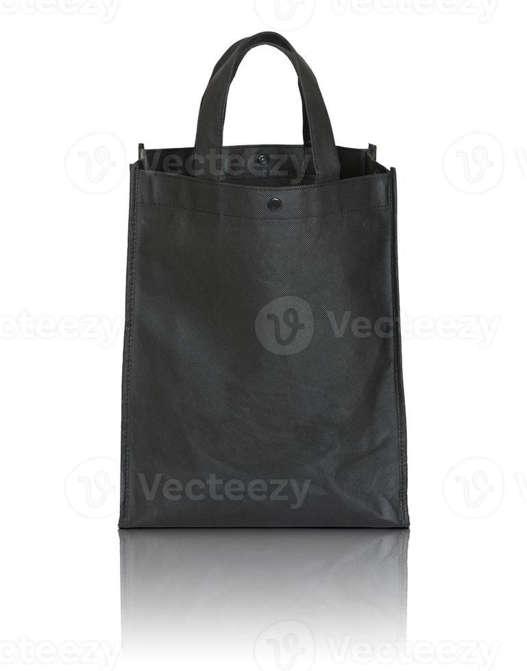 black shopping bag on white background photo