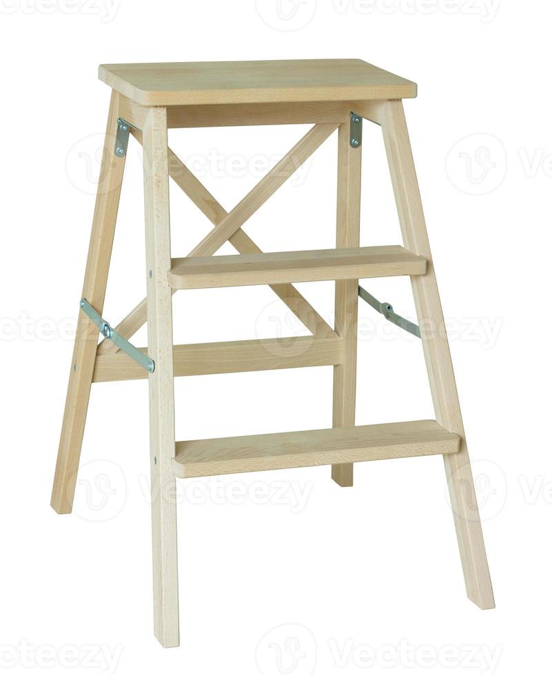 wooden ladder isolated on white with clipping path photo