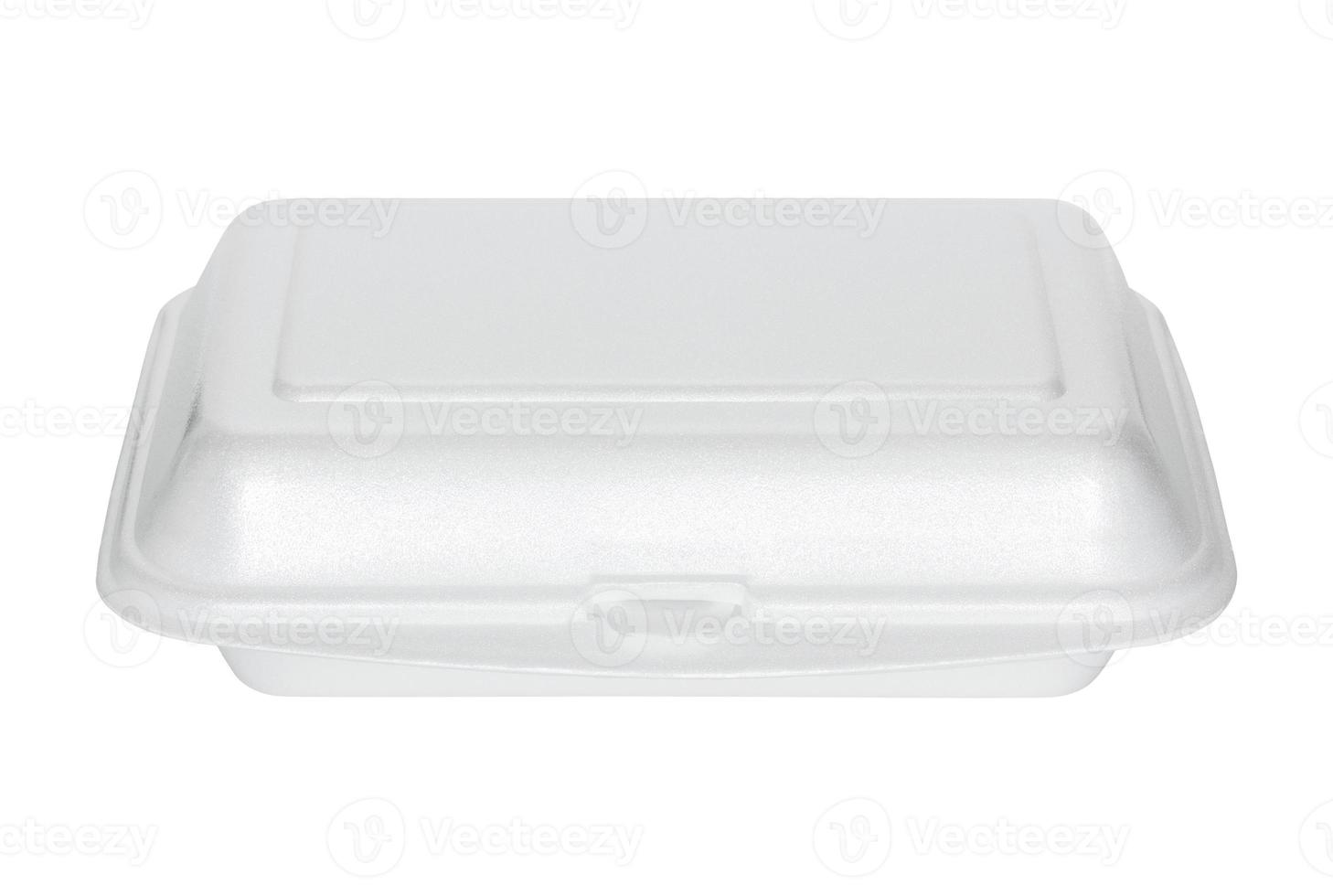 white styrofoam box isolated on white with clipping path photo