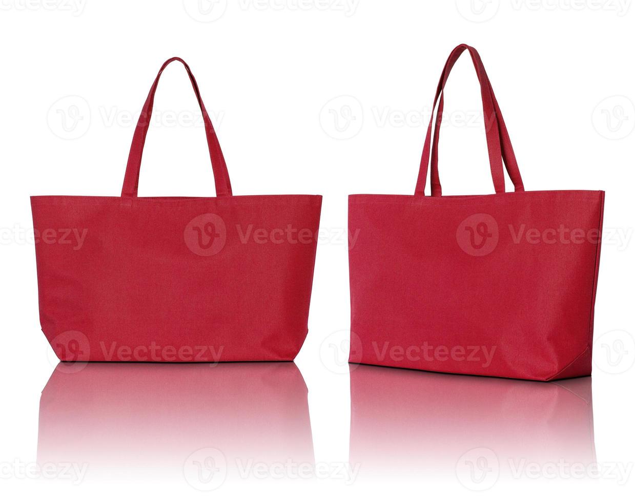 red shopping bag on white background photo