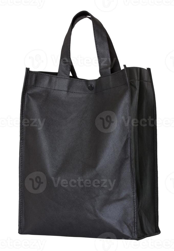 bolsa de compras reutilizable negra aislada en blanco foto