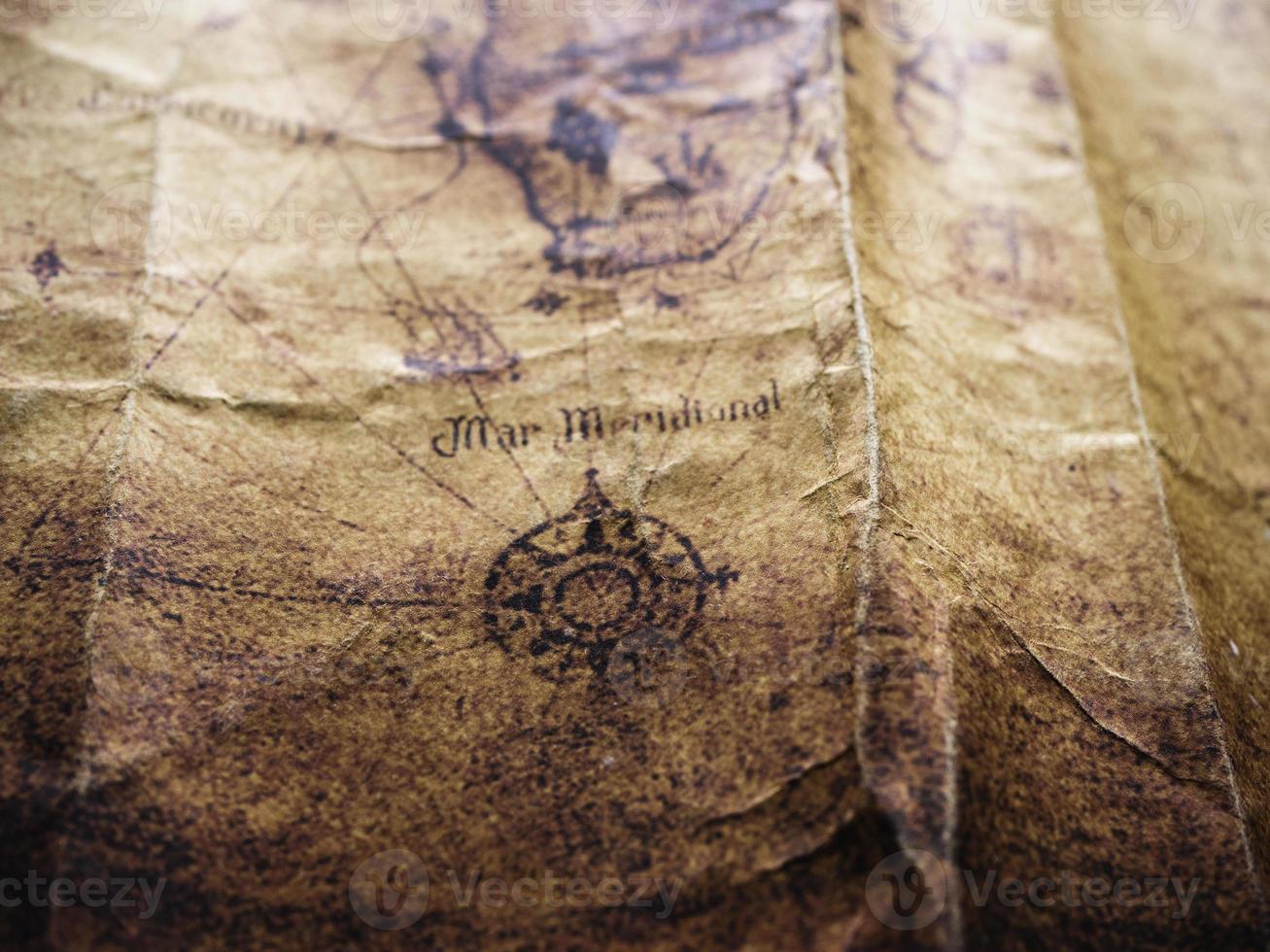Close up of a old map photo