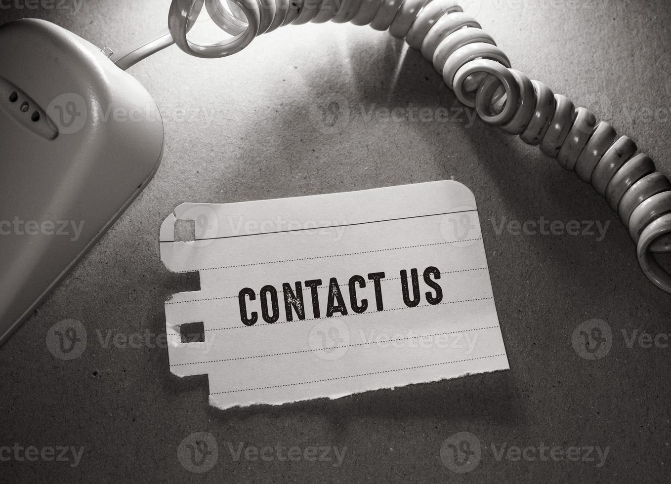 Close up of Contact Us Word photo