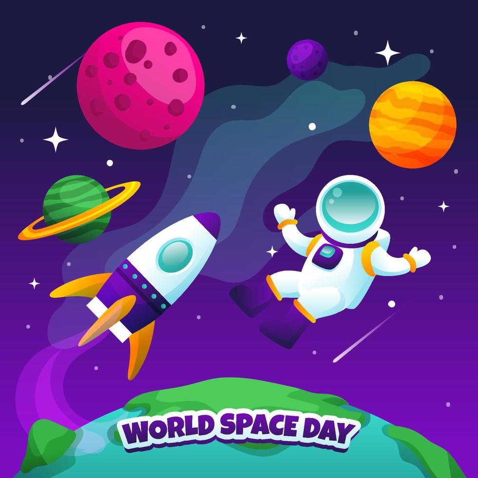 World Space Day Concept vector