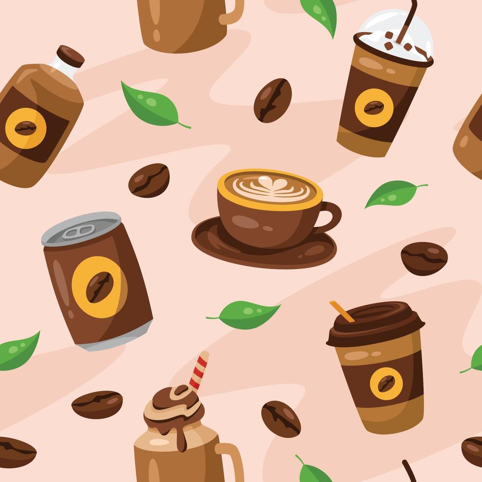 Coffee Beverages Seamless Background vector