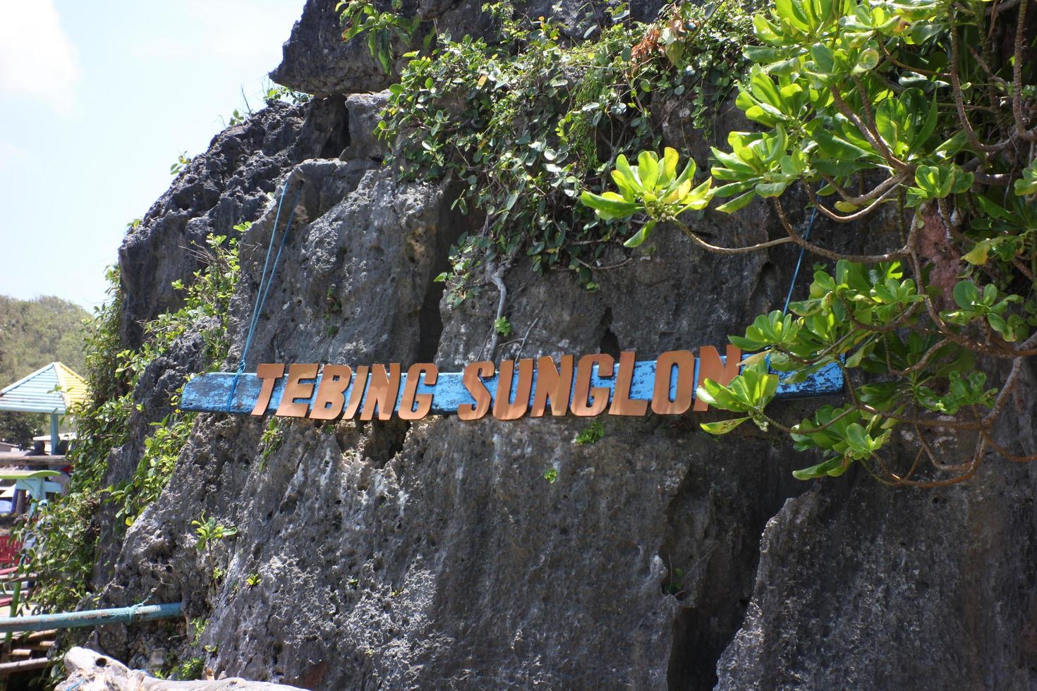Sunglon cliff on the beach Drini Gunung Kidul, Yogyakarta Indonesia.18 09 2022. photo