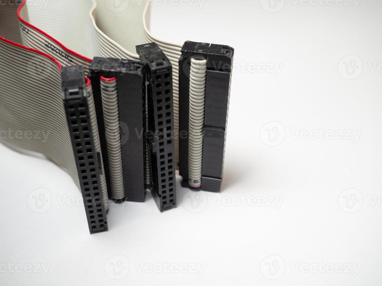 Loops of wires from the computer system unit .    Computer internals photo