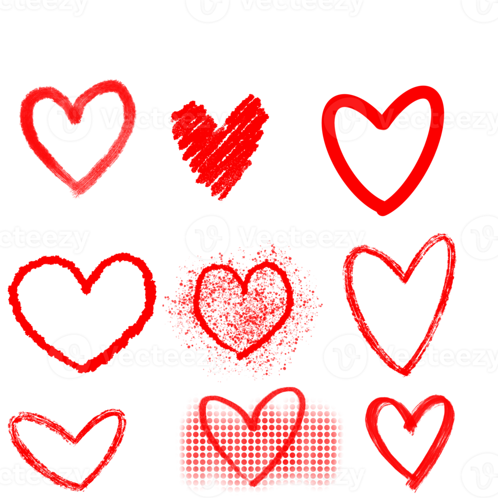red line draw around red heart icon background, hand draw shape symbol love, design elements isolated for love wedding, woman, man, valentine day or mother day, copy text card png