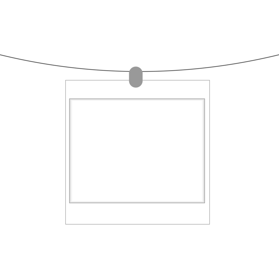 blank photo frame on rope png