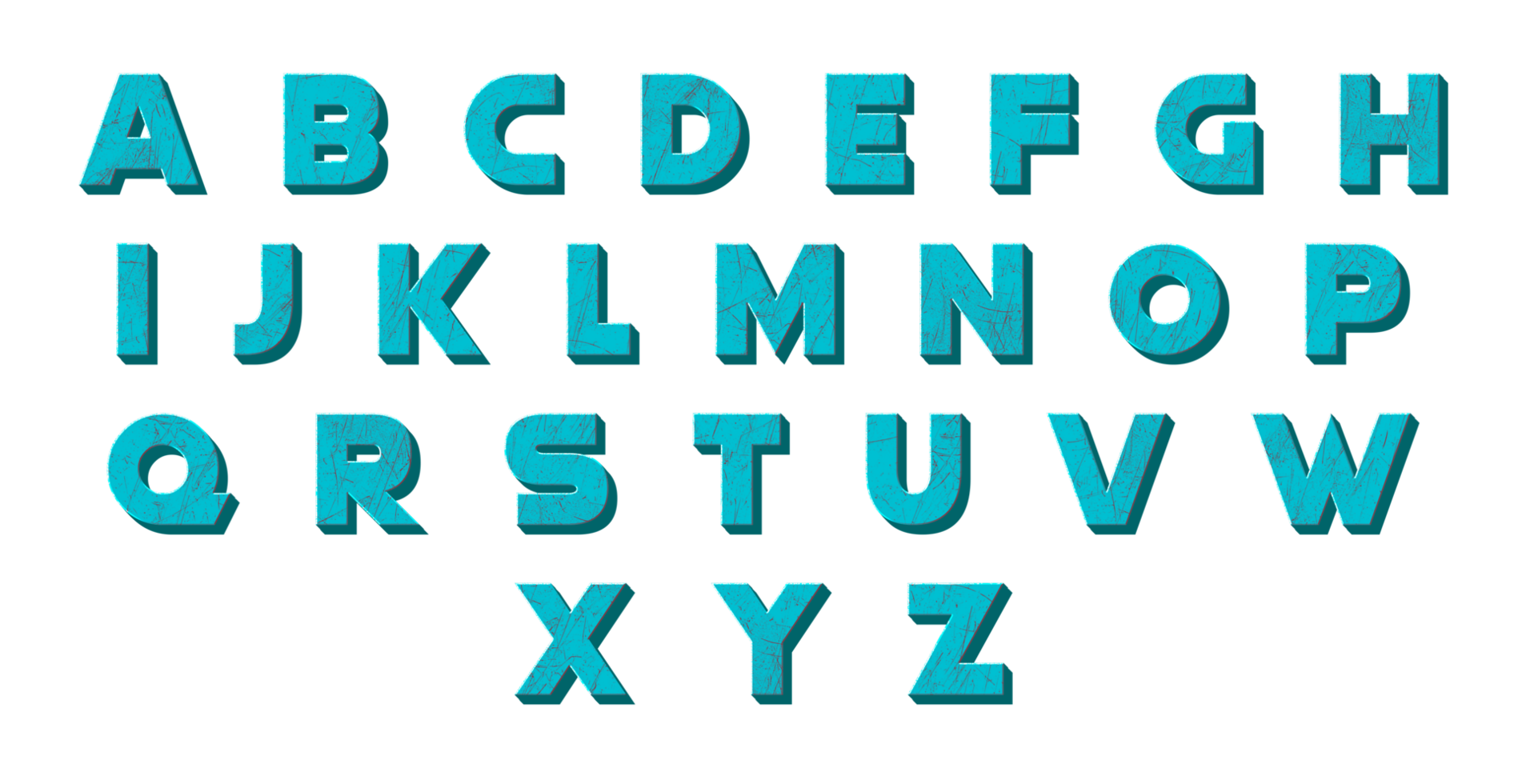 lettres de l'alphabet de texture 3d de couleur bleue png