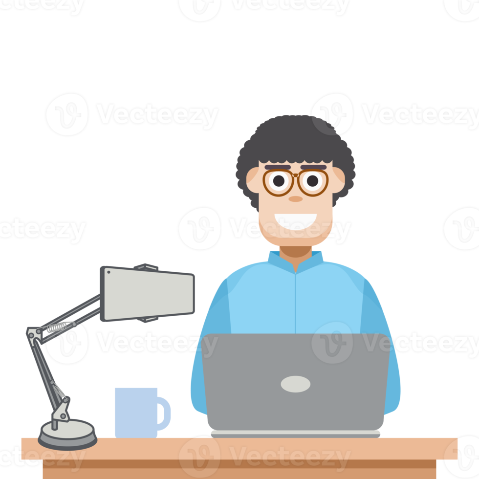 man playing laptop work from home png