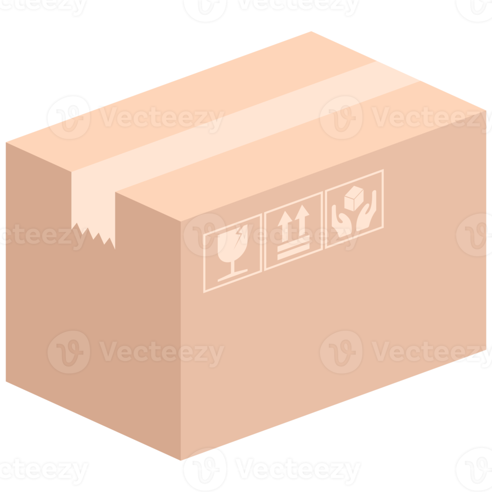 cardboard packaging box with fragile symbol boxing day png