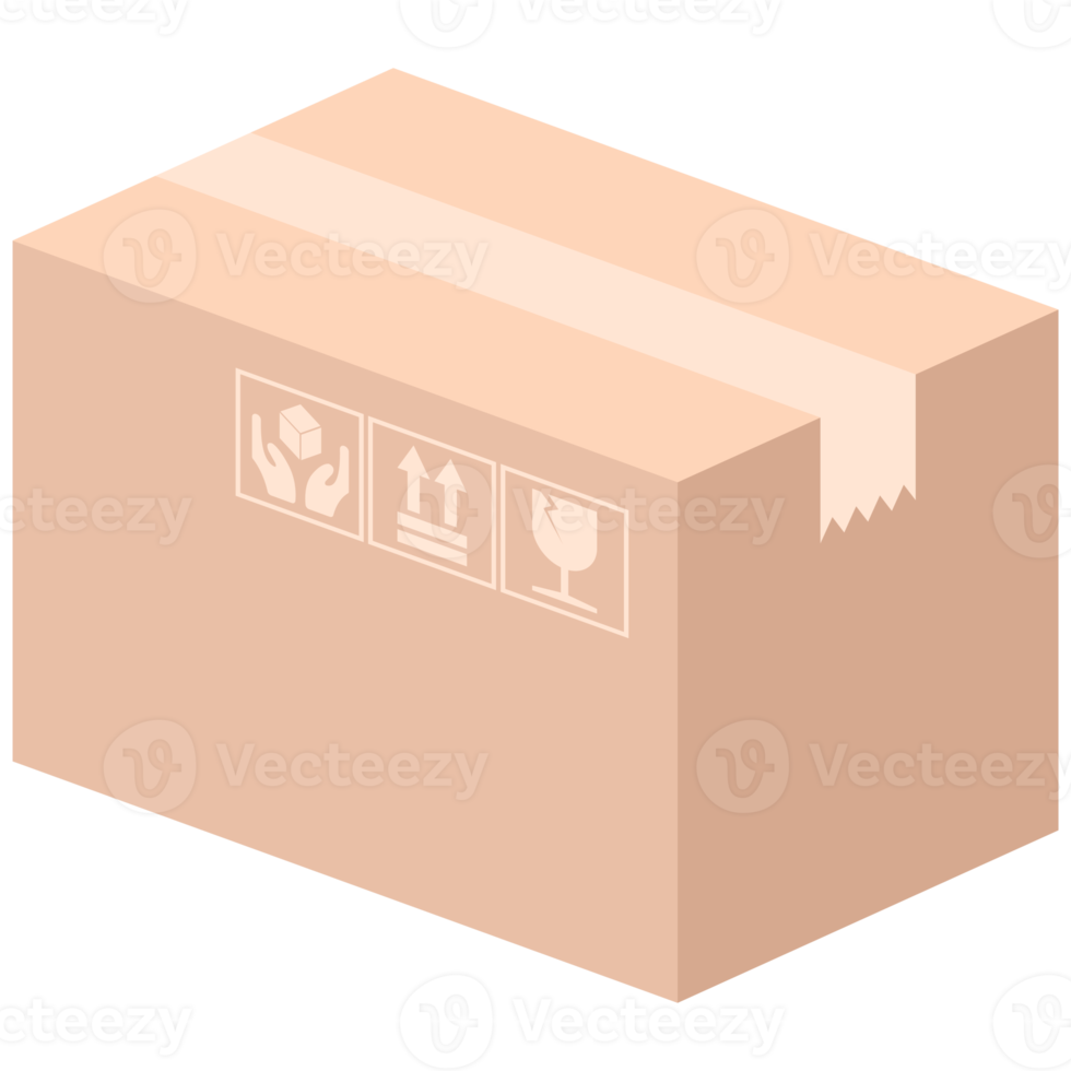 cardboard packaging box with fragile symbol boxing day png