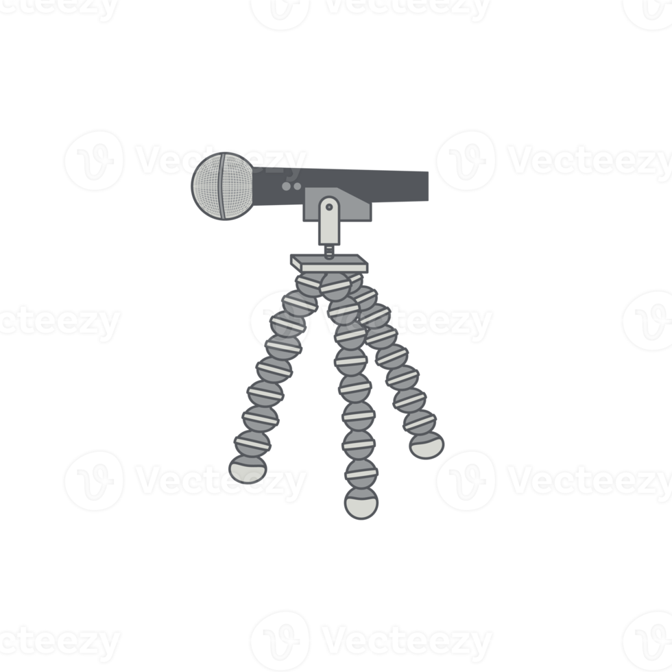 tripod using microphone podcast day setup png