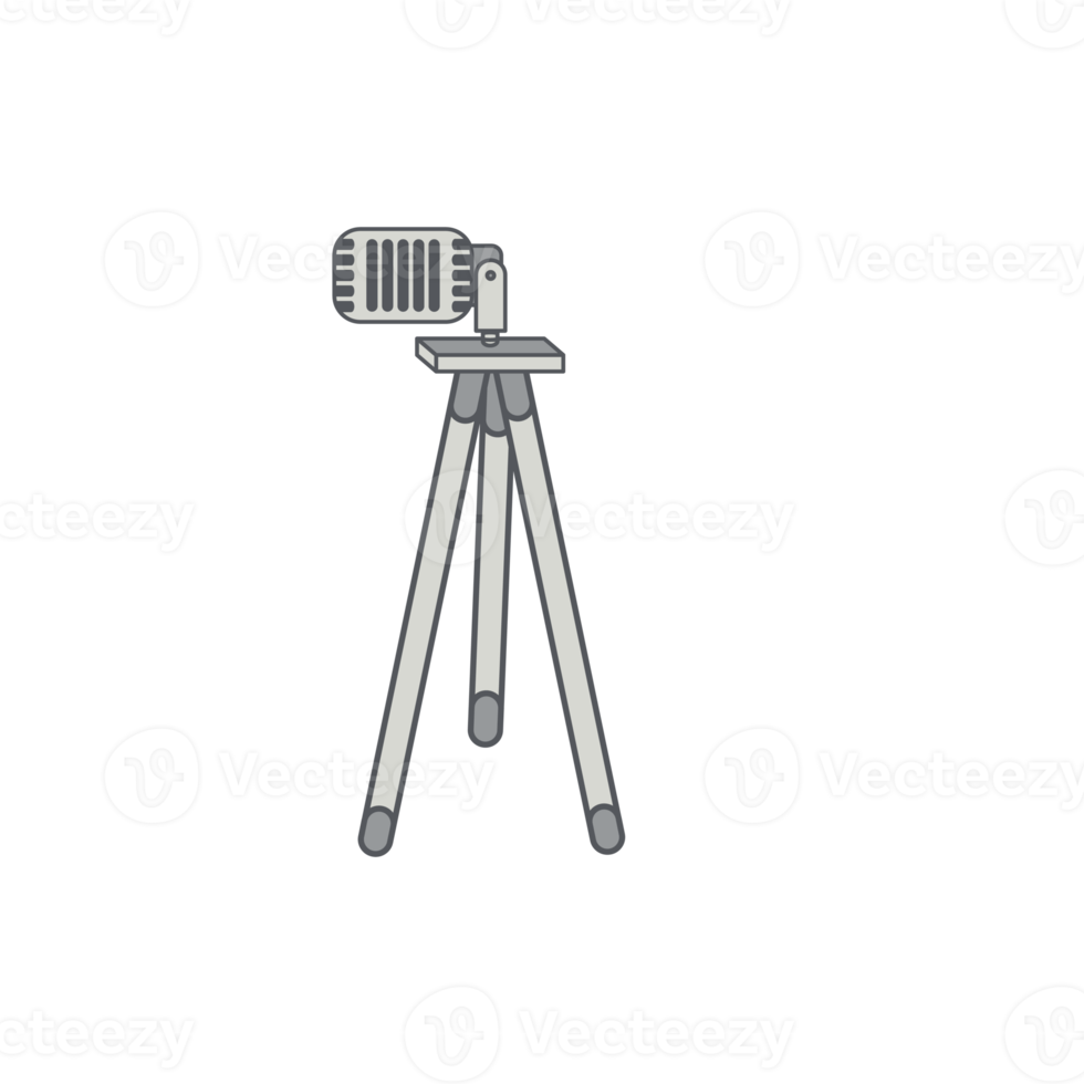 tripod using microphone podcast day setup png