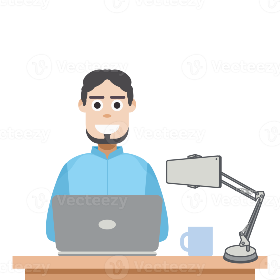 man playing laptop work from home png