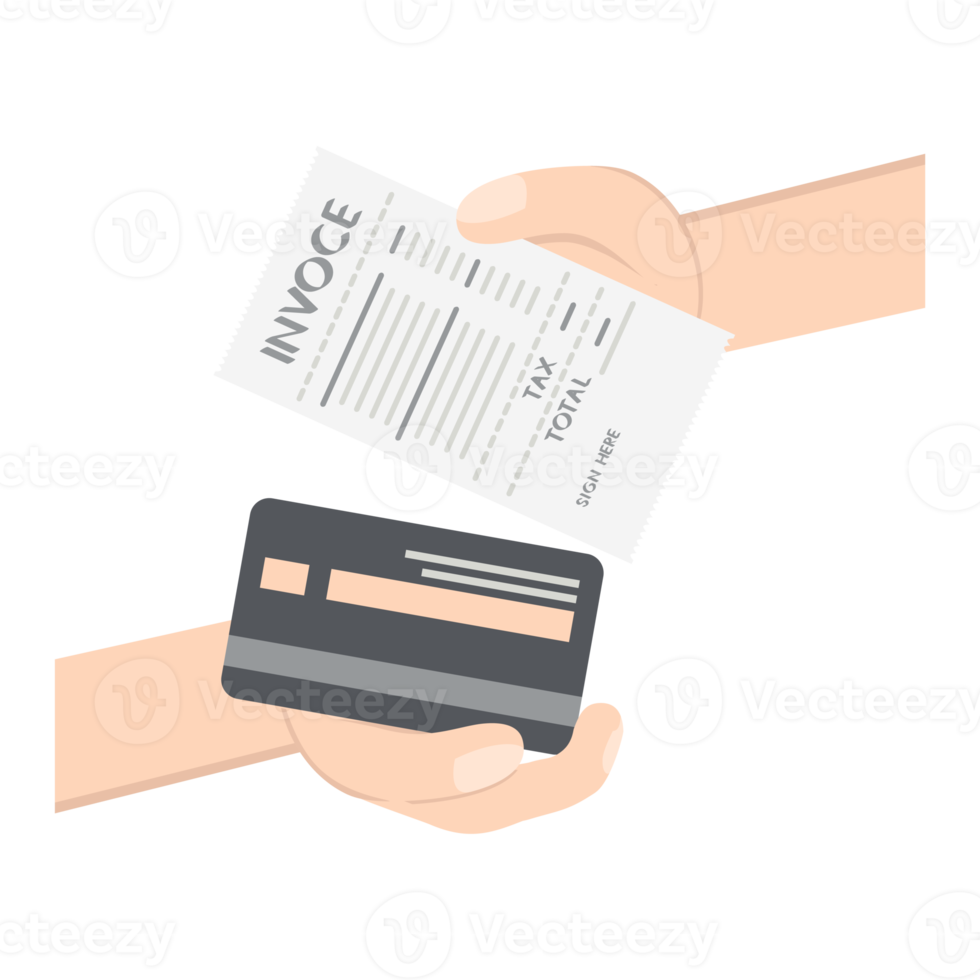 main tenant la facture de paiement par carte de crédit png