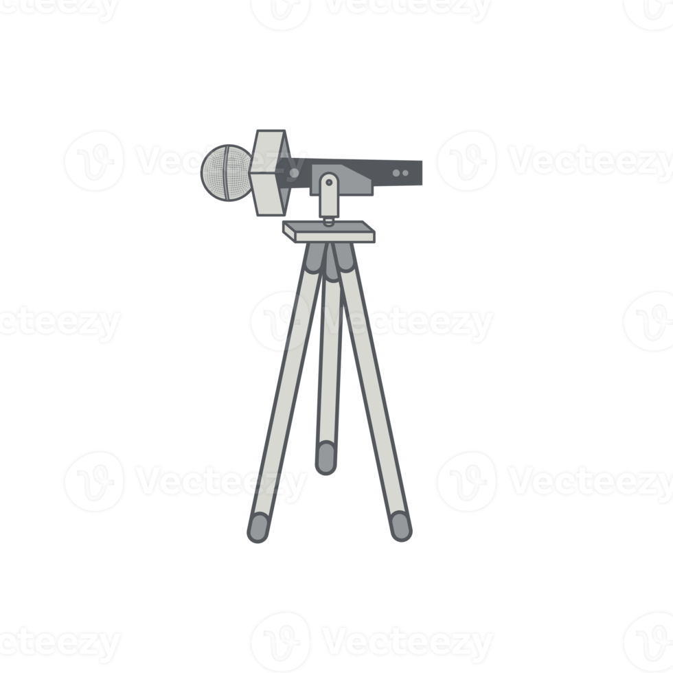 tripod using microphone podcast day setup png