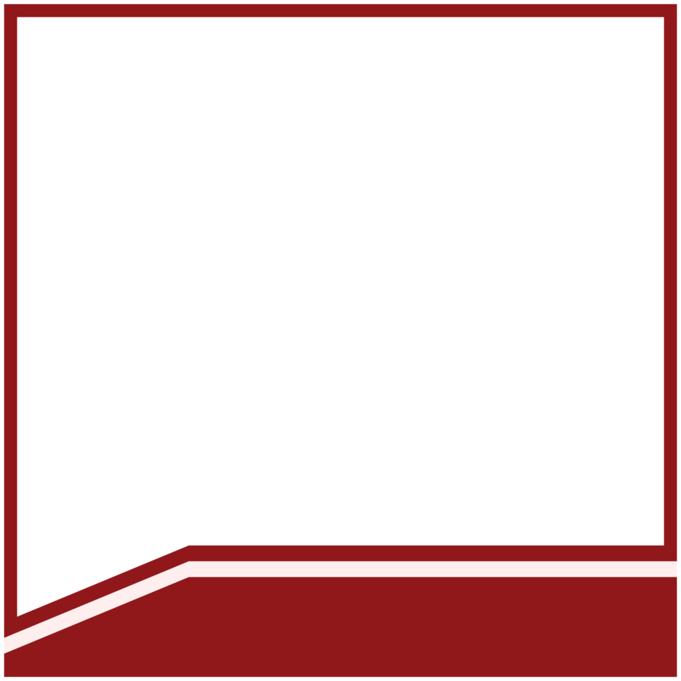 Twibbon Red And White Frame Basic Shape png