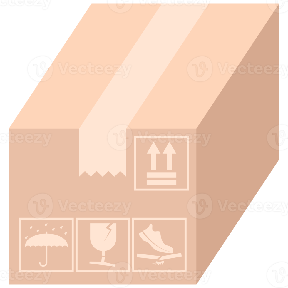 cardboard packaging box with fragile symbol boxing day png