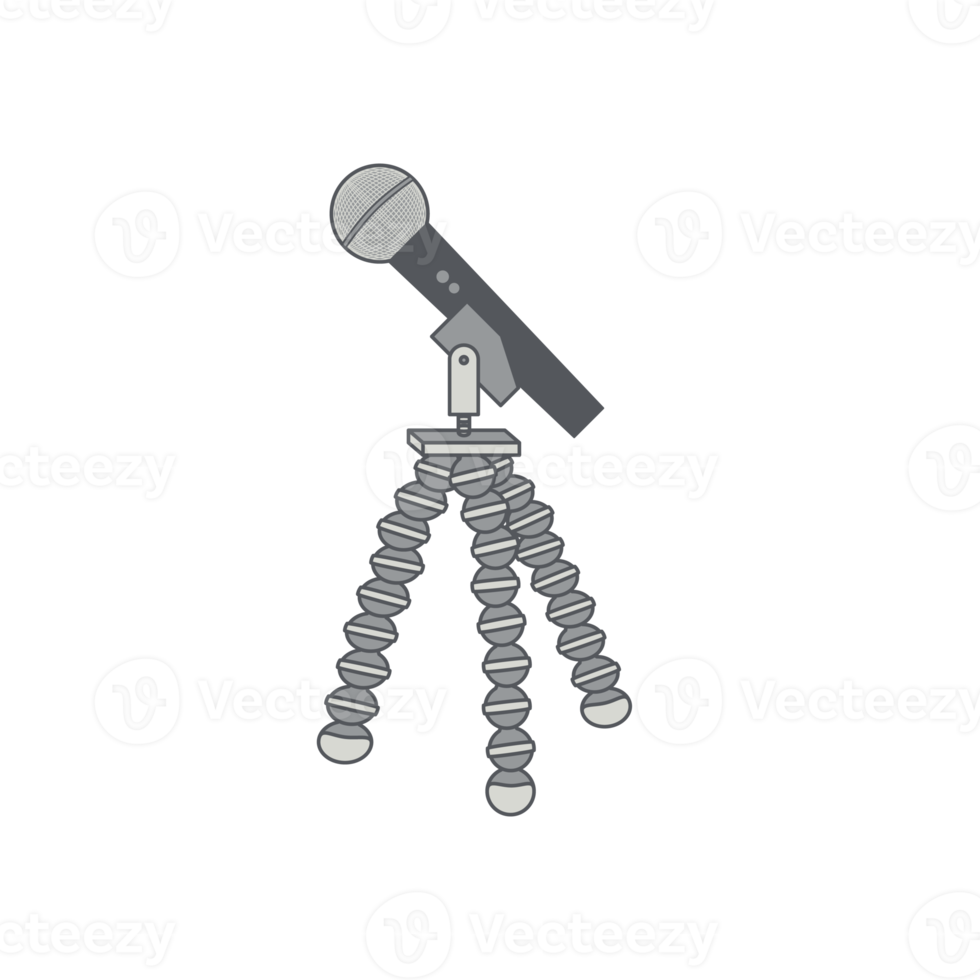 tripod using microphone podcast day setup png