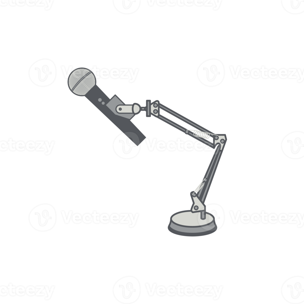 Stativ mit Mikrofon Podcast-Tag-Setup png