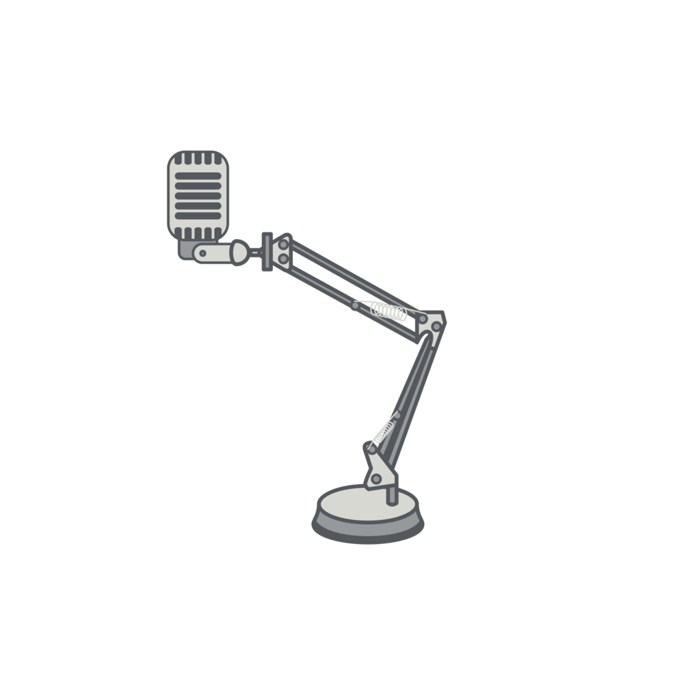 tripod using microphone podcast day setup png