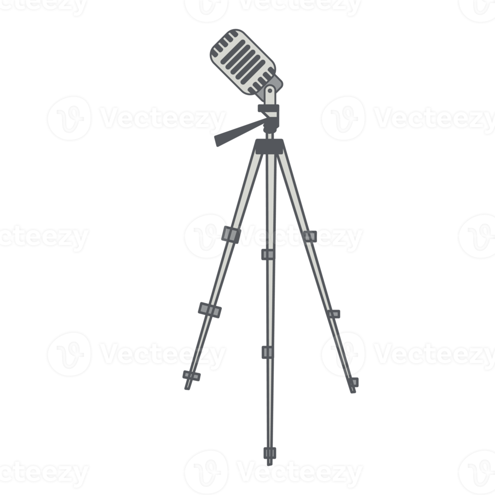 tripod using microphone podcast day setup png