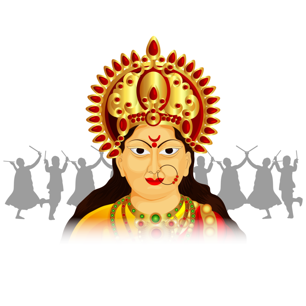 Navratri indian festival greeting card png