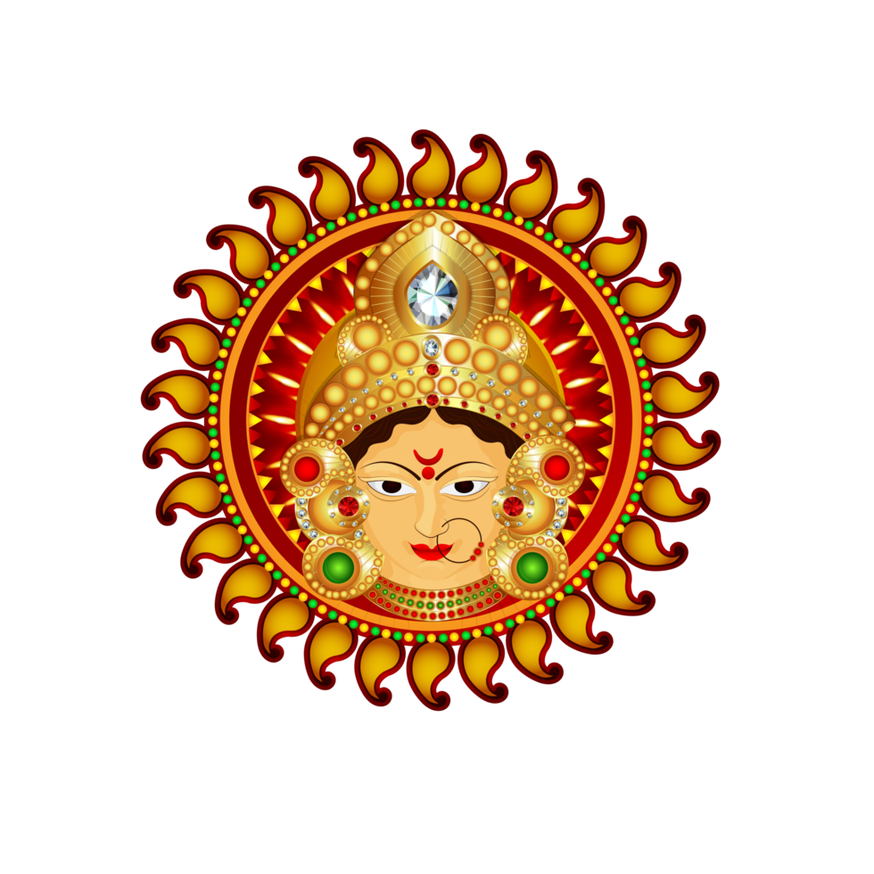 carte de voeux de célébration de durga puja heureuse png