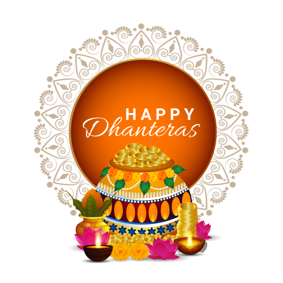 Indian festival shubh dhanteras celebration greeting card 11841904 PNG