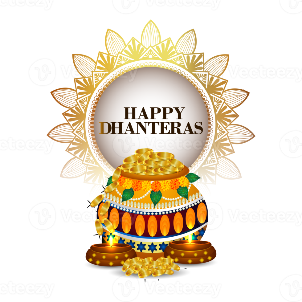 Dhanteras celebration and happy diwali festival background png