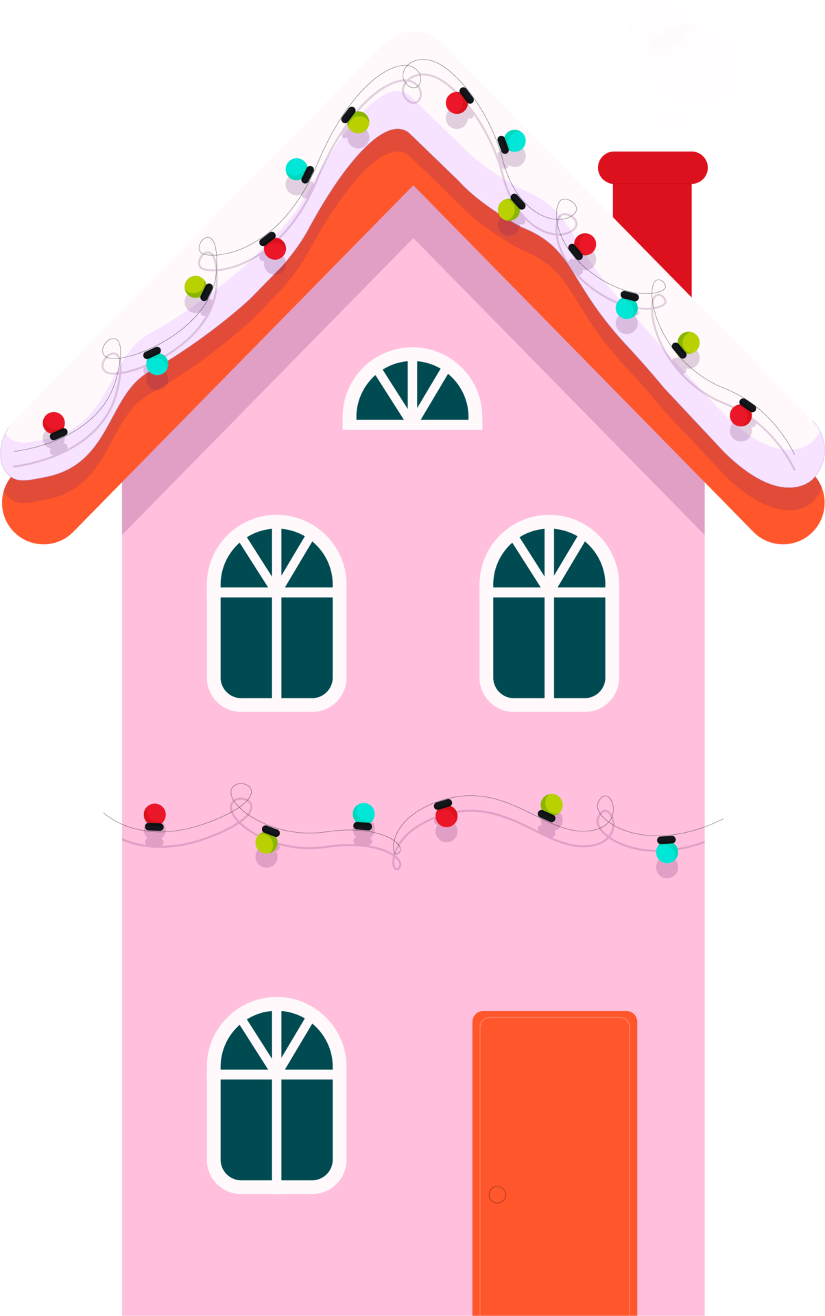 Houses In Winter Decorated For Christmas In Lights 11841940 PNG houses-in-winter-decorated-for-christmas-in-lights-11841940-png