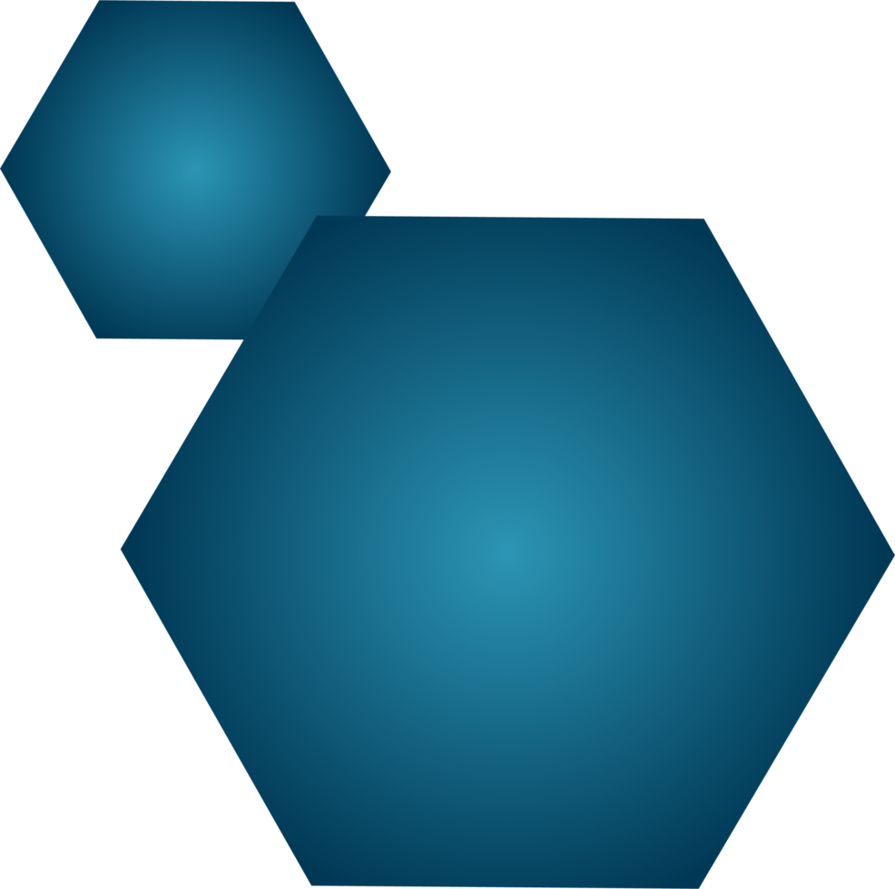 Polygone mit blauem Farbverlauf. png