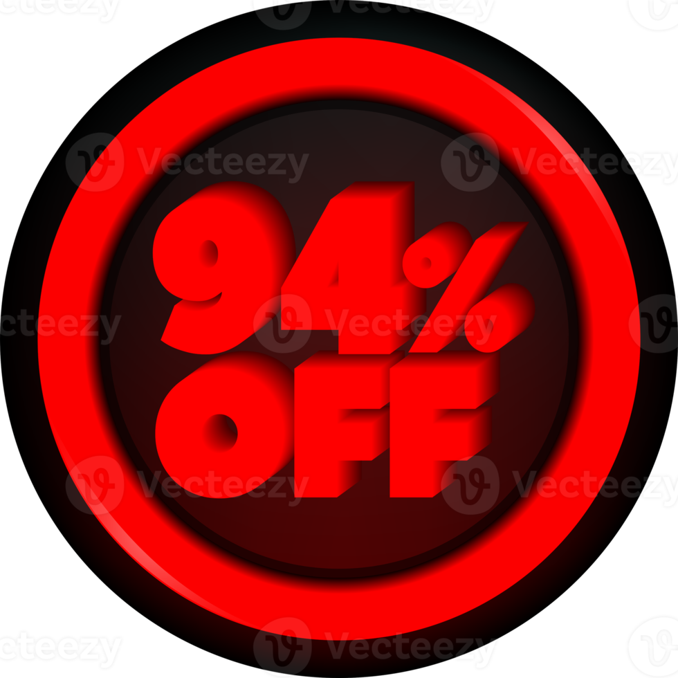 TAG 94 PERCENT DISCOUNT BUTTON BLACK FRIDAY PROMOTION FOR BIG SALES png