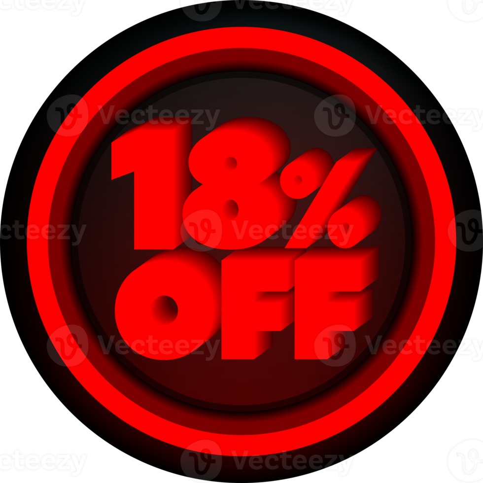 TAG 18 PERCENT DISCOUNT BUTTON BLACK FRIDAY PROMOTION FOR BIG SALES png