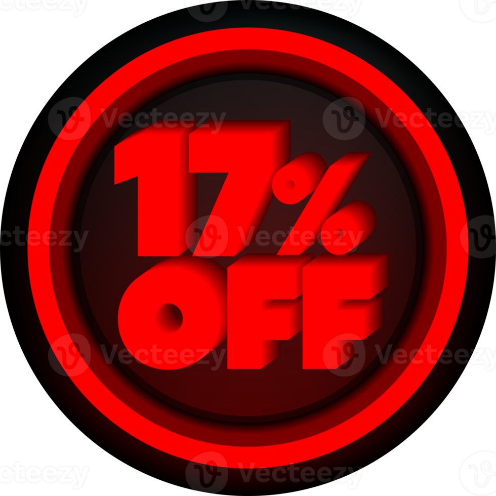 TAG 17 PERCENT DISCOUNT BUTTON BLACK FRIDAY PROMOTION FOR BIG SALES png
