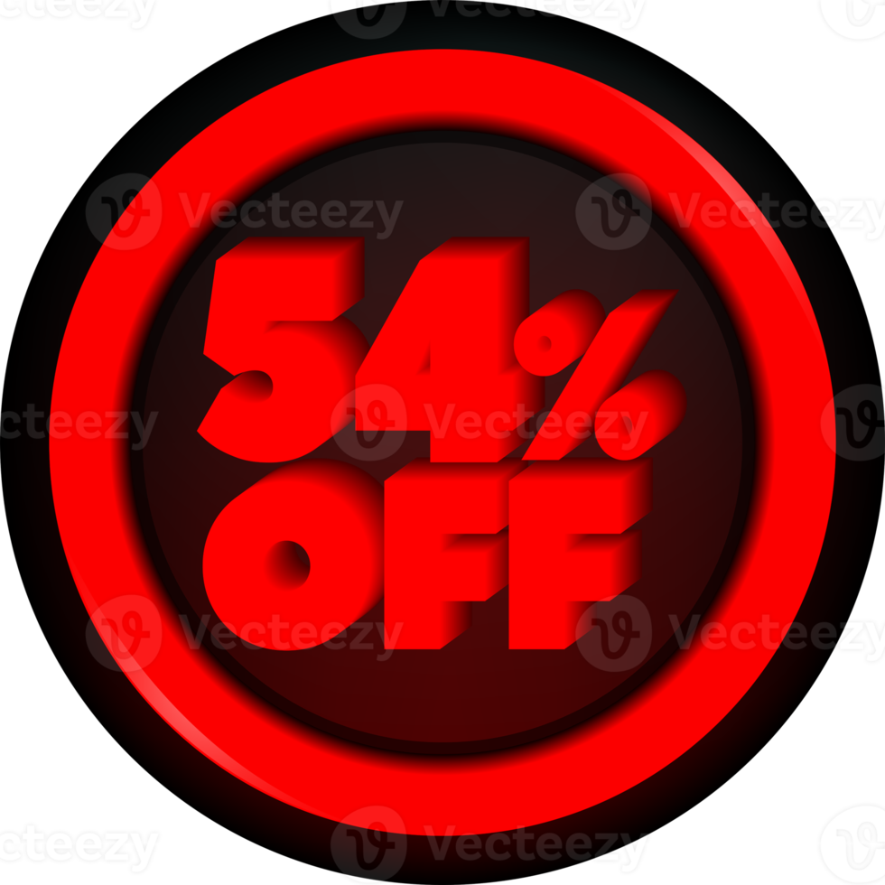 TAG 54 PERCENT DISCOUNT BUTTON BLACK FRIDAY PROMOTION FOR BIG SALES png