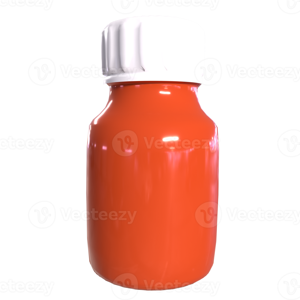 arancia medicina bottiglia 3d modellazione png