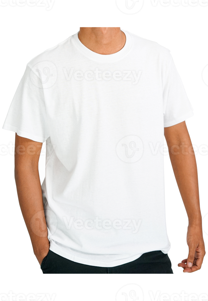 Man in white T-shirt on isolated background png