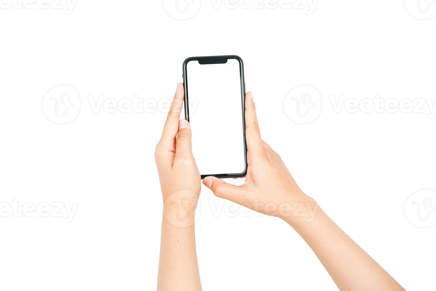 both hands holding the mobile phone isolated background 11842095 PNG