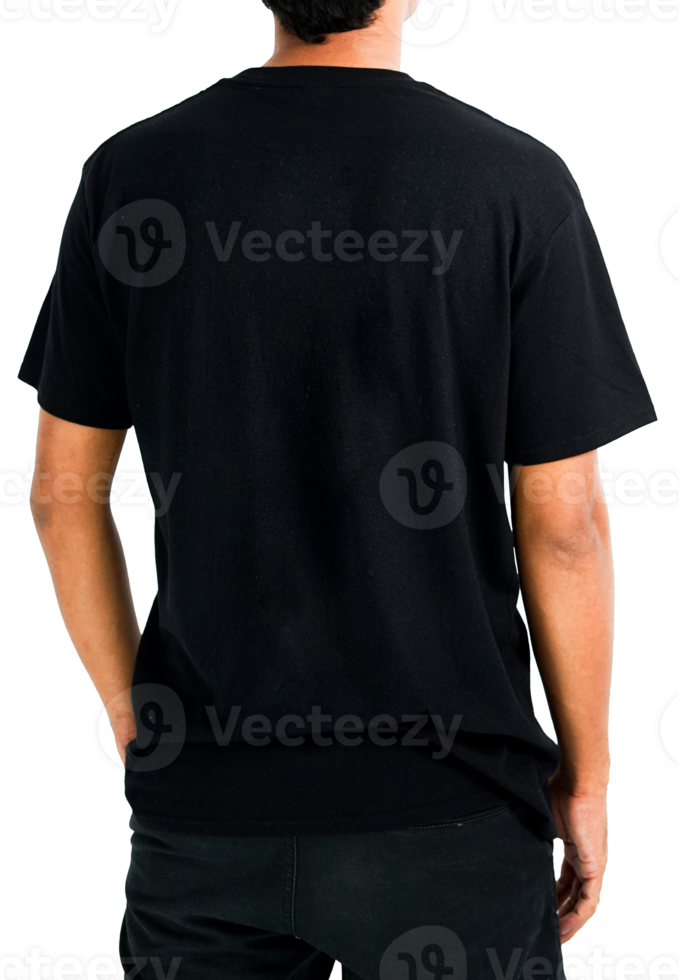 Man in black T-shirt on isolated background png